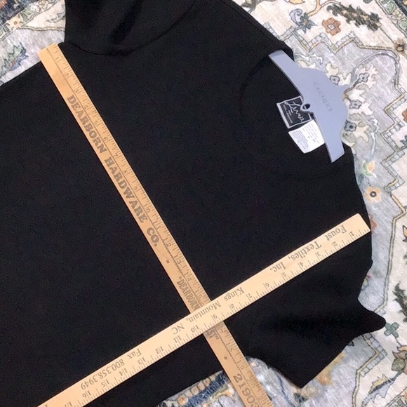 LENNIE Black Knit Short Sleeve Scoop Neck Knee Length - Picture 4 of 7